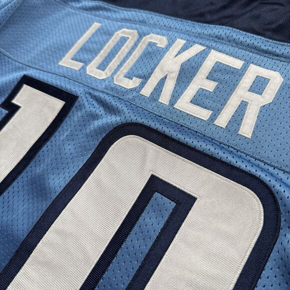 Reebok Authentic Tennessee Titans Jake Locker NFL Jersey Light Blue Size 48 XL - Picture 7 of 10